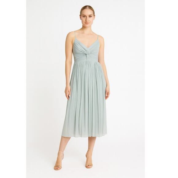 Adeam Plisse Pleated Midi Dress 2 Blue - Picture 1 of 9